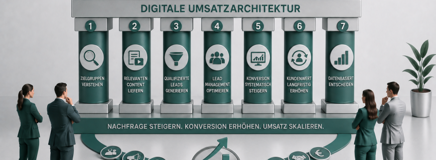 Digitale Umsatzarchitektur im Mittelstand Sieben operative Hebel zur Skalierung von Nachfrage und Konversion