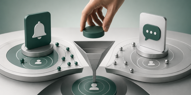 Push Notification vs. SMS im strategischen Kontext Warum der Vergleich häufig auf der falschen Entscheidungsebene stattfindet