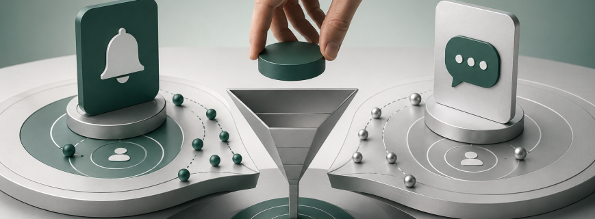 Push Notification vs. SMS im strategischen Kontext Warum der Vergleich häufig auf der falschen Entscheidungsebene stattfindet Push Notification vs. SMS im strategischen Kontext Warum der Vergleich häufig auf der falschen Entscheidungsebene stattfindet